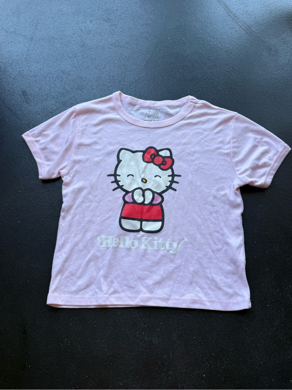 Sanrio Hello Kitty Light Pink Short Sleeve Tee with Red Accent